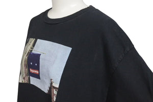 Supreme シュプリーム BANNER PRINT TEE バナープリント Tシャツ 19AW ブラック コットン 美品 中古 4c074565 