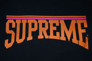 Supreme シュプリーム 半袖ロゴＴシャツ ARCH LOGO PRINT TEE 18SS ネイビー オレンジ コットン 美品 中古 4c074568 