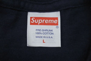 Supreme シュプリーム 24SS RECORDS TEE レコード プリント Tシャツ ネイビー コットン サイズL 美品 中古 4c074569 