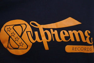 Supreme シュプリーム 24SS RECORDS TEE レコード プリント Tシャツ ネイビー コットン サイズL 美品 中古 4c074569 