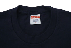 Supreme シュプリーム 24SS RECORDS TEE レコード プリント Tシャツ ネイビー コットン サイズL 美品 中古 4c074569 