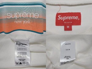 Supreme シュプリーム 長袖Ｔシャツ SHADOW STRIPE シャドウストライプ 18SS ホワイト コットン M 美品 中古 4c074572 