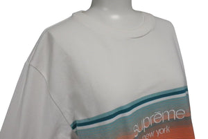 Supreme シュプリーム 長袖Ｔシャツ SHADOW STRIPE シャドウストライプ 18SS ホワイト コットン M 美品 中古 4c074572 