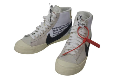 NIKE OFF-WHITE ナイキ オフホワイト ブレーザー ザ・テン THE 10 BLAZER MID スニーカー ホワイト ブラック AA3832-100 美品 中古 4c074581