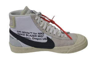 NIKE OFF-WHITE ナイキ オフホワイト ブレーザー ザ・テン THE 10 BLAZER MID スニーカー ホワイト ブラック AA3832-100 美品 中古 4c074581