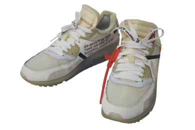 NIKE x OFF-WHITE ナイキｘオフホワイト ザテン エアマックス90 AA7293-100 ホワイト サイズ25cm 美品 中古 4c074584