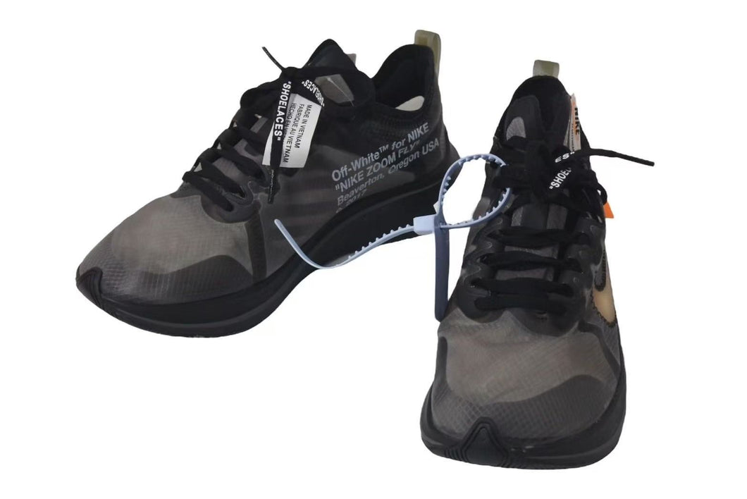 NIKE x OFF-WHITE ナイキ x オフホワイト ZOOM FLY SNEAKER ズーム フライ スニーカー ブラック AJ4588-001 美品 中古 4c074588