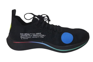 NIKE ナイキ OFF-WHITE オフホワイト ズームフライマーキュリアルフライニット ローカットスニーカー US9 ブラック 美品 中古 4c074589