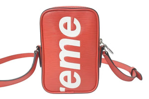 ルイヴィトン ルイヴィトン SUPREME シュプリーム ダヌーブPPM ショルダーバッグ M53434 レッド ホワイト 美品 中古 4c074597 