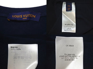 極美品 LOUIS VUITTON ルイヴィトン インタルシアハートロゴ コットンニットTシャツ RM221M JN5 HMN01W サイズXXL NIGO LV MADE 中古 4c074603
