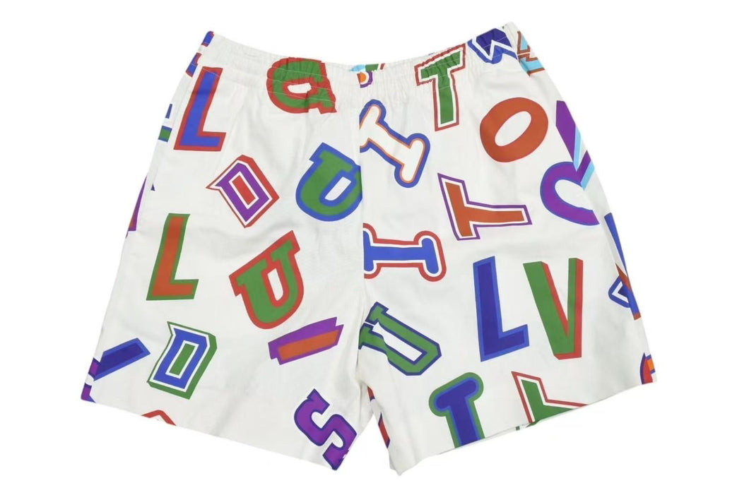 新品未使用 LOUIS VUITTON ルイヴィトン NBAプリンテッド バスケットボールショーツ RM212M ES9 HLP26W サイズM 21SS ホワイト 中古 4c074607