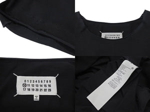 極美品 Maison Margiela メゾンマルジェラ 22SS オーバーサイズ カットオフ 半袖Ｔシャツ ブラック ファブリック S50GC0668 サイズM 中古 4c074648