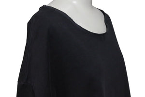 極美品 Maison Margiela メゾンマルジェラ 22SS オーバーサイズ カットオフ 半袖Ｔシャツ ブラック ファブリック S50GC0668 サイズM 中古 4c074649