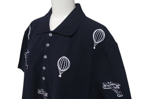 THOM BROWN トムブラウン Sky Icons Polo Shirt スカイアイコンポロシャツ ネイビー サイズ 3 MJP140E 美品 中古 4c074651