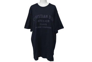 極美品 CHRISTIAN DIOR クリスチャンディオール ATELIER アトリエ半袖Tシャツ 043J615A0589 コットン ブラック サイズXL 中古 4c074653 