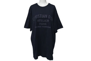 極美品 CHRISTIAN DIOR クリスチャンディオール ATELIER アトリエ半袖Tシャツ 043J615A0589 コットン ブラック サイズXL 中古 4c074653 