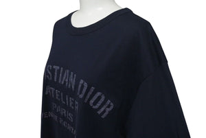 極美品 CHRISTIAN DIOR クリスチャンディオール ATELIER アトリエ半袖Tシャツ 043J615A0589 コットン ブラック サイズXL 中古 4c074653 