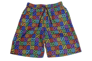 極美品 GUCCI GGマルチカラー サイケデリック シルクショーツ ハーフパンツ モノグラム サイズ48 497251 ZADGM 中古 4c074670 