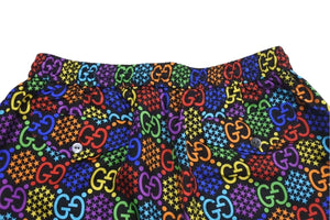 極美品 GUCCI GGマルチカラー サイケデリック シルクショーツ ハーフパンツ モノグラム サイズ48 497251 ZADGM 中古 4c074670 