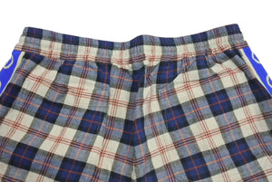 極美品 GUCCI グッチ サイドラインチェックリネン コットンショーツ コットン麻リネン レッドブルーベージュ サイズ48 中古 4c074671 