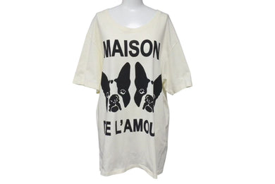 GUCCI グッチ MAISON DE L`AMOUR 犬 Tシャツ アイボリー サイズL コットン イタリア製 492347 X3P09 中古 4c074675 
