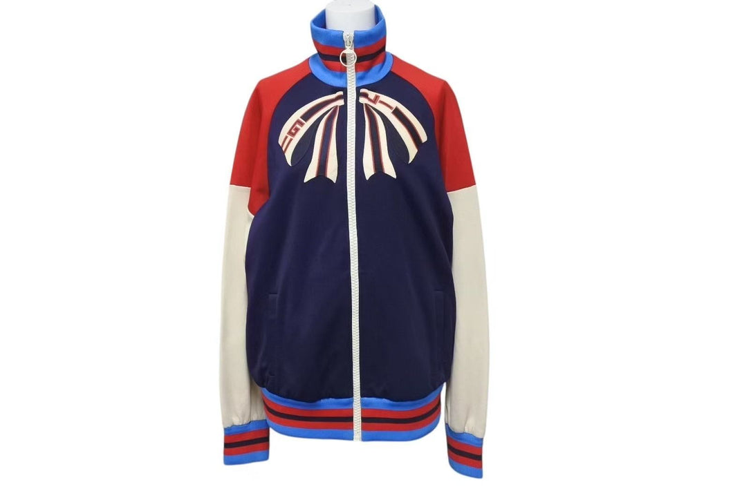 極美品 GUCCI グッチ トラックジャケット GUCCIFY YOURSELF 502287 X9P63 ブルー レッド ネイビー ベージュ サイズL 中古 4c074676