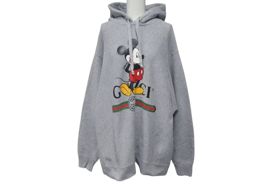GUCCI グッチ DISNEYコラボ ミッキーロゴパーカー 601218 XJB68 イタリア製 コットン グレー サイズL 美品 中古 4c074684
