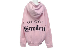 GUUCI グッチ Gucci Garden Pink Hoodie グッチガーデン ピンク パーカー 刺繍 サイズ L 美品 中古 4c074685