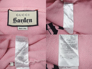 GUUCI グッチ Gucci Garden Pink Hoodie グッチガーデン ピンク パーカー 刺繍 サイズ L 美品 中古 4c074685