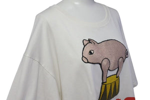極美品 GUCCI グッチ 21SS EQUILIBRIUM ピッグ プリント Tシャツ 半袖 刺繍 615044 XJCRI ホワイト サイズL 中古 4c074687 