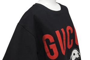 極美品 GUCCI グッチ グッチラム オーバーサイズ 半袖Tシャツ 565806 XJBTV イタリア製 コットン ブラック レッド M 中古 4c074691