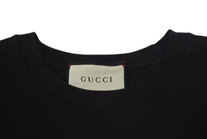 極美品 GUCCI グッチ グッチラム オーバーサイズ 半袖Tシャツ 565806 XJBTV イタリア製 コットン ブラック レッド M 中古 4c074691