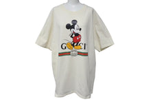 画像をギャラリービューアに読み込む, 極美品 GUCCI グッチ DISNEYコラボ ミッキー半袖Tシャツ 565806 XJB66 コットン アイボリー サイズロゴ XL 中古 4c074692 