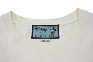 極美品 GUCCI グッチ DISNEYコラボ ミッキー半袖Tシャツ 565806 XJB66 コットン アイボリー サイズロゴ XL 中古 4c074692 