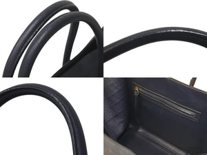 CELINE セリーヌ ハンドバッグ ラゲージ ファントム ミディアムスクエア クロコ型押し S-LA-31852 レザー 中古 4c074715