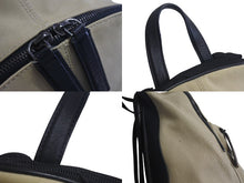 Load image into Gallery viewer, Berluti ベルルッティ カリグラフィ バックパック リュック G0118 ベージュ ブラック ブラウン コットンキャンバス レザー 美品 中古 4c074719