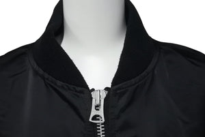 極美品 sacai サカイ MA-1 ジャケット 21-02523M サイズ3 ブラック ナイロン 切り返しデザイン 21SS 中古 4c074758 