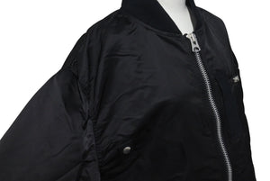 極美品 sacai サカイ MA-1 ジャケット 21-02523M サイズ3 ブラック ナイロン 切り返しデザイン 21SS 中古 4c074758 