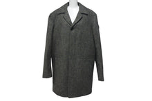 Load image into Gallery viewer, 極美品 MONCLER モンクレール ANTHONY アンソニー ダウンコート サイズ4 エルボータトゥー柄 ヘリンボーン柄 グレー ウール 中古 4c074761