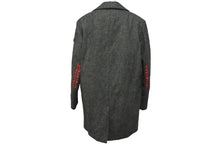 Load image into Gallery viewer, 極美品 MONCLER モンクレール ANTHONY アンソニー ダウンコート サイズ4 エルボータトゥー柄 ヘリンボーン柄 グレー ウール 中古 4c074761