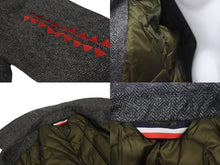 Load image into Gallery viewer, 極美品 MONCLER モンクレール ANTHONY アンソニー ダウンコート サイズ4 エルボータトゥー柄 ヘリンボーン柄 グレー ウール 中古 4c074761