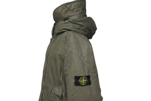 極美品 STONE ISLAND ストーンアイランド ヘビージャケット 脱着式ムートンフード ダウン コート N3-B カーキ サイズXL 中古 4c074762