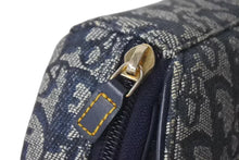 Load image into Gallery viewer, CHRISTIAN DIOR クリスチャンディオール トロッター ポーチ キャンバス レザー メタル ネイビー ゴールド金具 美品 中古 4c074769