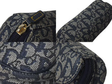 Load image into Gallery viewer, CHRISTIAN DIOR クリスチャンディオール トロッター ポーチ キャンバス レザー メタル ネイビー ゴールド金具 美品 中古 4c074769