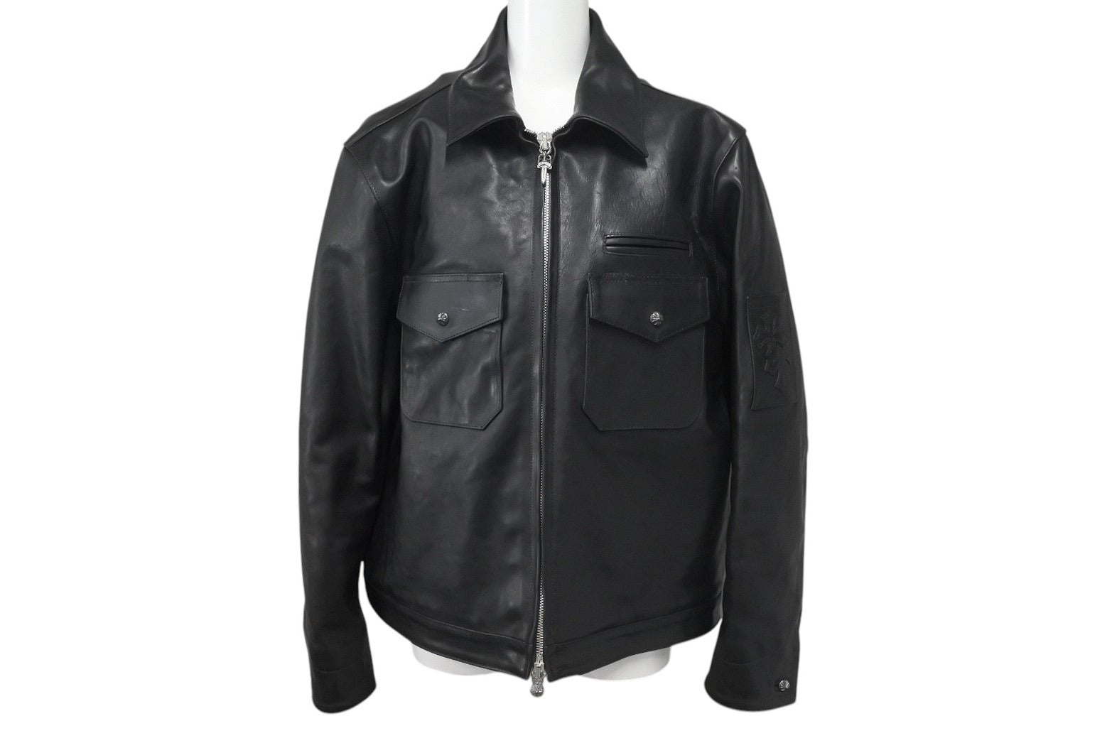 極美品 CHROME HEARTS クロムハーツ クロスパッチ レザー