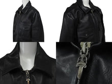 Load image into Gallery viewer, 極美品 CHROME HEARTS クロムハーツ クロスパッチ レザージャケット ブラック 馬革 サイズS シルバー金具 中古 4c074770