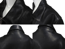 Load image into Gallery viewer, 極美品 CHROME HEARTS クロムハーツ クロスパッチ レザージャケット ブラック 馬革 サイズS シルバー金具 中古 4c074770