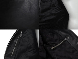 極美品 CHROME HEARTS クロムハーツ クロスパッチ レザージャケット ブラック 馬革 サイズS シルバー金具 中古 4c074770