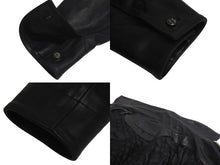 Load image into Gallery viewer, 極美品 CHROME HEARTS クロムハーツ クロスパッチ レザージャケット ブラック 馬革 サイズS シルバー金具 中古 4c074770