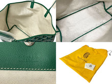 Load image into Gallery viewer, 新品未使用 GOYARD ゴヤール サンルイPM バッグ トートバッグ STLOUIPMLTY09CL09P PVC レザー ヘリンボーン グリーン 中古 4c074785